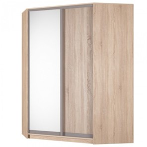 Угловой шкаф Аларти (YA-198х1400(602) (8) Вар. 2; двери D5+D6), с зеркалом в Шахтах - предосмотр