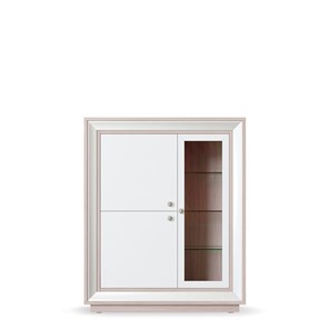 шкаф 3-х дверный (1 стеклодверь) низкий Прато 1179, Ясень светлый \ жемчуг в Батайске