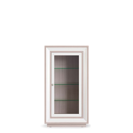 Шкаф низкий  (1 стеклодверь) Прато 776, Ясень светлый \ жемчуг в Шахтах - изображение