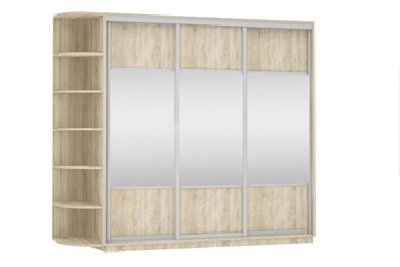 Шкаф 3-х створчатый Экспресс (Комби), со стеллажом 2400х600х2200, дуб сонома в Шахтах