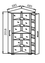 Шкаф угловой Витрина - 2 в Батайске - изображение 2