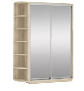 Шкаф 2-х створчатый Экспресс (2 зеркала), со стеллажом 1700x600x2400, дуб сонома в Шахтах