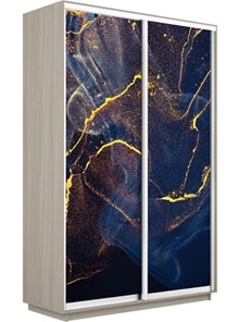 Шкаф 2-дверный Экспресс 1400x600x2400, Абстракция золотая пыль/шимо светлый в Шахтах