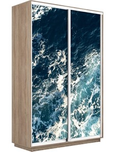 Шкаф 2-дверный Экспресс 1400x600x2400, Морские волны/дуб сонома в Шахтах