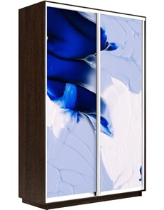 Шкаф Экспресс 1600x450x2200, Абстракция бело-голубая/венге в Шахтах