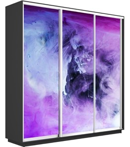 Шкаф 3-створчатый Экспресс 1800х450х2200, Фиолетовый дым/серый диамант в Шахтах