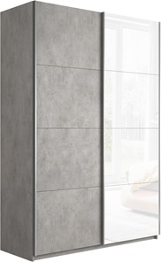 Шкаф Прайм (ДСП/Белое стекло) 1200x570x2300, бетон в Батайске