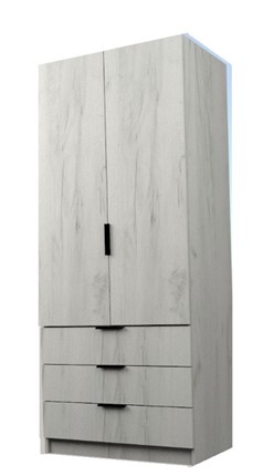 Шкаф ЭШ2-РС-23-8-3я, Дуб Крафт белый 190х80х52 в Шахтах - изображение