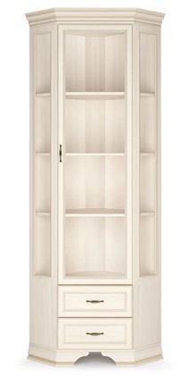 Угловой шкаф-витрина Сиена, Бодега белый / патина золото в Батайске - изображение