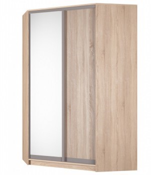 Шкаф угловой Аларти (YA-230х1400(602) (4) Вар. 1; двери D5+D6), с зеркалом в Шахтах - изображение