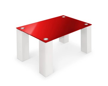 Журнальный столик Колизей-8, белый/красное стекло в Шахтах