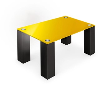 Журнальный столик Колизей-8, черный/желтое стекло в Шахтах