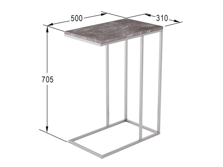Столик приставной Агами (серый мрамор) в Шахтах - изображение 3