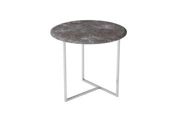 Круглый столик Альбано (серый мрамор-хром) в Шахтах - предосмотр