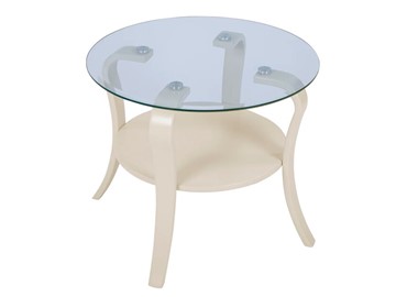 Круглый столик Аннет (бежевый-стекло прозрачное) в Шахтах