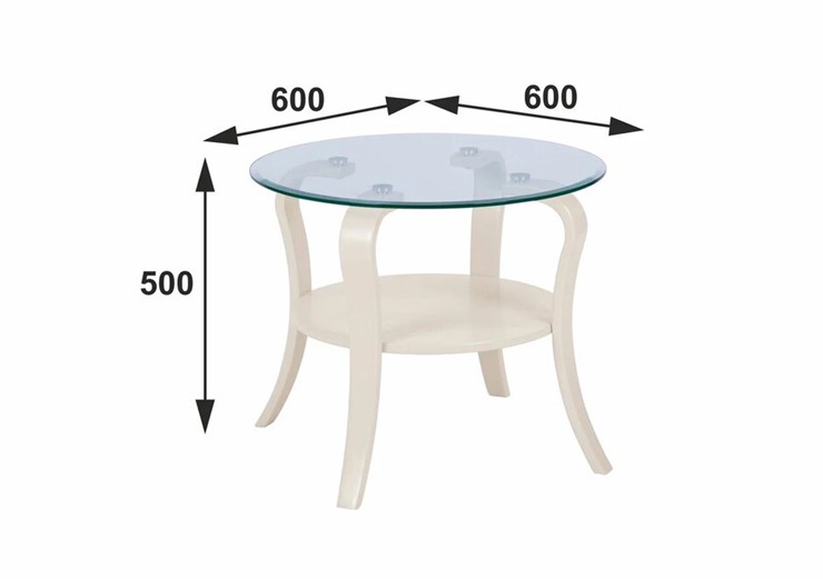 Круглый столик Аннет (бежевый-стекло прозрачное) в Шахтах - изображение 3