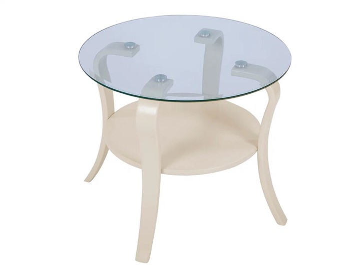 Круглый столик Аннет (бежевый-стекло прозрачное) в Шахтах - изображение 2