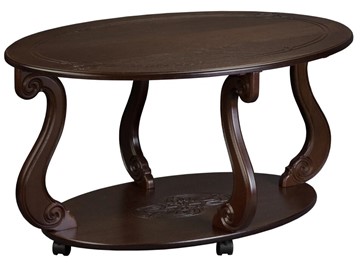 Овальный стол Овация-М на колесах (темно-коричневый) в Шахтах