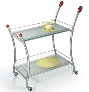 Стол сервировочный Поло, металлик/прозрачное стекло в Шахтах