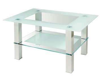Столик стеклянный Кристалл 2 (алюминий-прозрачное) в Шахтах