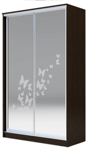 Шкаф 2-х дверный 2400х1500х420 два зеркала, "Бабочки" ХИТ 24-4-15-66-05 Венге Аруба в Батайске