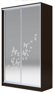 Шкаф 2200х1682х420 два зеркала, "Бабочки" ХИТ 22-4-17-66-05 Венге Аруба в Шахтах