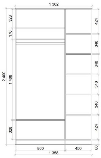 Шкаф двухдверный 2400х1362х620 с двумя зеркалами ХИТ 24-14-55 Венге Аруба в Шахтах - изображение 2