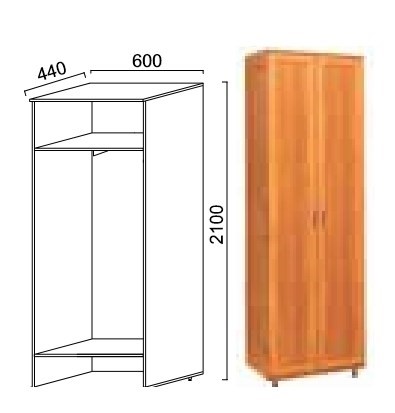 Шкаф двухдверный Александра-1, ПР-2, шимо светлый, МДФ с кожзамом в Шахтах - изображение
