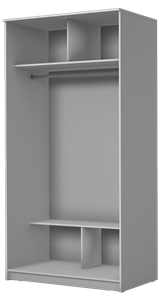 Шкаф 2-х дверный Хит-22-12/2-22 с цветным стеклом, средне-серый 074, Венге в Шахтах - предосмотр 1