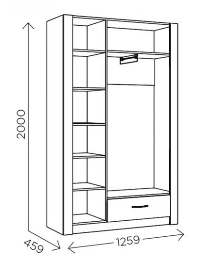 Шкаф гардеробный Ева 5 М2 дуб ирландский/белый матовый в Шахтах - изображение 2