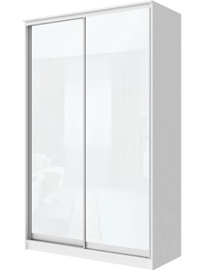 Шкаф 2-х дверный Хит-22-14-22 с цветным стеклом, белое №10, Белый корпус в Ростове-на-Дону