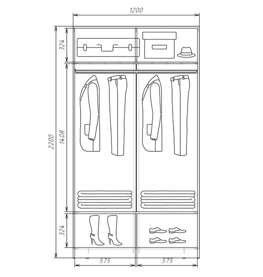 Шкаф 2-х дверный Хит-22-12/2-22 с цветным стеклом, средне-серый 074, Дуб сонома в Шахтах - изображение 2