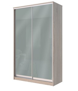 Шкаф 2-х дверный Хит-22-12/2-22 с цветным стеклом, средне-серый 074, Дуб сонома в Шахтах