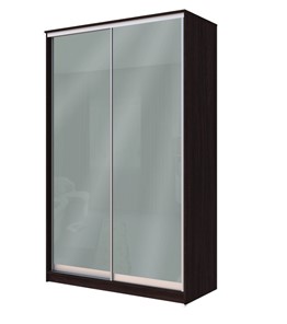 Шкаф 2-х дверный Хит-22-4-12/2-22 с цветным стеклом, средне-серый 074, Венге в Шахтах - предосмотр