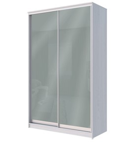 Шкаф 2-х дверный Хит-22-4-12/2-22 с цветным стеклом, средне-серый 074, Ясень анкор светлый в Батайске