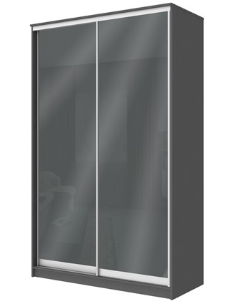 Шкаф 2-х дверный Хит-22-4-12/2-22 с цветным стеклом, темно-серый 073, Графит в Шахтах - изображение