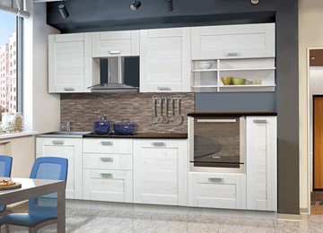 Модульный кухонный гарнитур Квадро 2700, цвет Белая лиственница в Шахтах - предосмотр