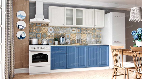 Кухонный гарнитур Хозяюшка Магнолия-деним 2,0 м МДФ в Батайске - изображение