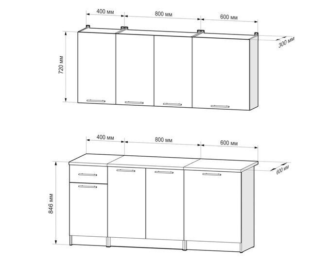 Кухонный гарнитур Лион 1,8 м (Белый) в Шахтах - изображение 2