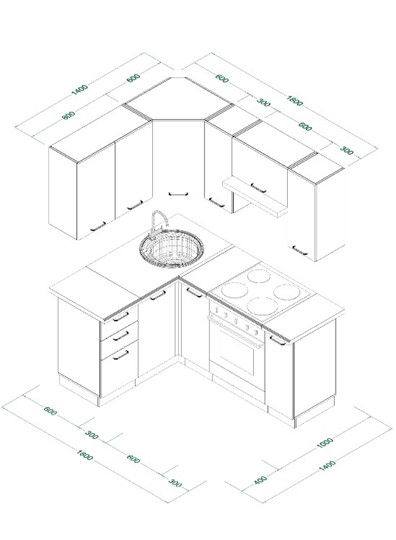 Кухонный гарнитур МК НОРД Комплект №9 1,4х1,8м угловая Дуб Крафт Серый (K002 PW) в Батайске - изображение 9