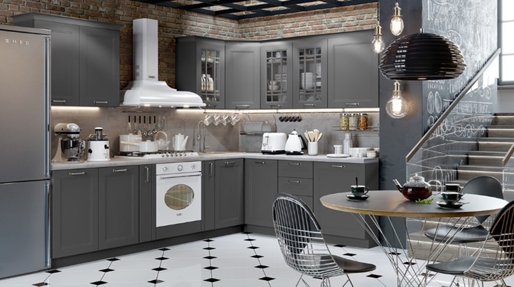 Угловой кухонный гарнитур Одри №2 (Серый) в Шахтах - изображение