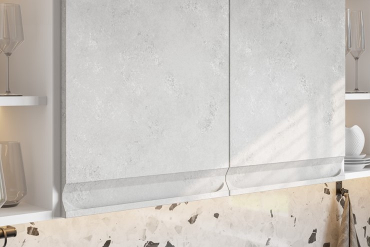 Угловой кухонный гарнитур Вельвет, бетон графит/бетон снежный в Шахтах - изображение 4