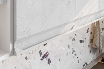 Угловой кухонный гарнитур Вельвет, бетон графит/бетон снежный в Шахтах - предосмотр 5