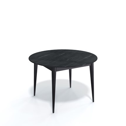 Обеденный раздвижной стол Kenner W1200 (Черный/Мрамор серый) в Шахтах - изображение