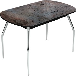 Раздвижной стол Ривьера исп.2 хром №5 (Exclusive h001/черный) в Шахтах
