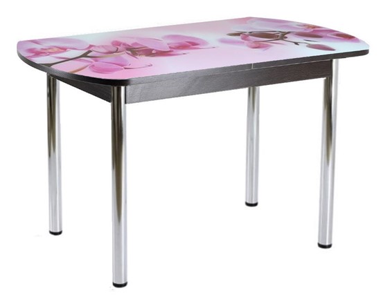Кухонный стол раскладной ПГ-01СТФ венге/орхидея/39 прямые трубы хром в Шахтах - изображение