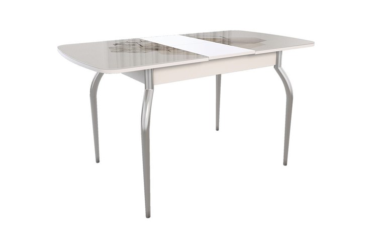 Обеденный раздвижной стол Танго, белый/геометрия в Шахтах - изображение 1