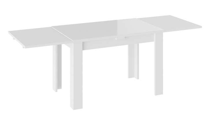 Кухонный стол раздвижной Норман тип 1, цвет Белый/Стекло белый глянец в Батайске - изображение 1