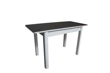 Кухонный раскладной стол Айсберг-2СТ белое/черное/прямые массив в Шахтах - предосмотр 1