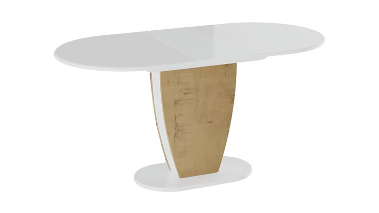 Кухонный стол раскладной Монреаль тип 1 (Белый глянец/Бунратти) в Шахтах - изображение 1